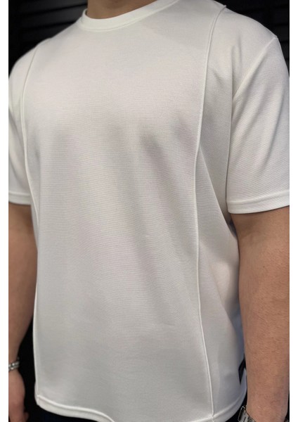 Erkek Bisiklet Yaka Dikiş Detaylı Likralı Tişört P-00015039 modelleri