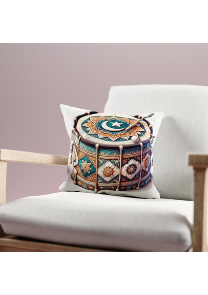 Çift Taraflı Ramazan - Ramadan Desenli Dijital Baskı Kırlent Kılıfı fiyatları