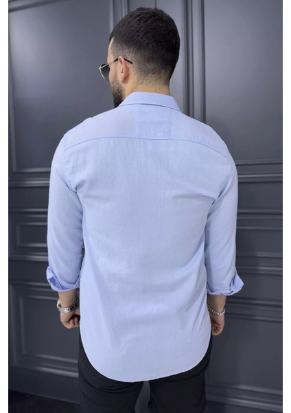 Erkek Tek Cepli Ön Çıtçıtlı Uzun Kol Gömlek modelleri