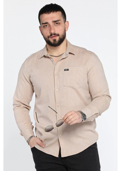 Erkek Tek Cepli Ön Çıtçıtlı Uzun Kol Gömlek
