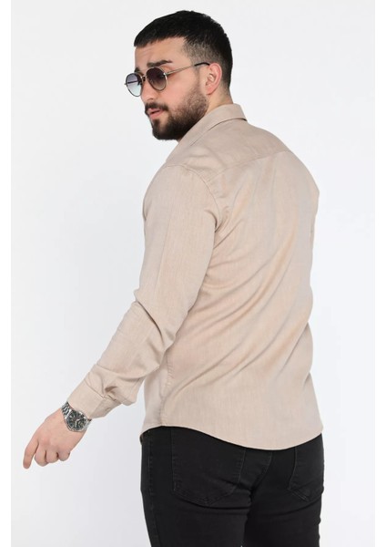 Erkek Tek Cepli Ön Çıtçıtlı Uzun Kol Gömlek