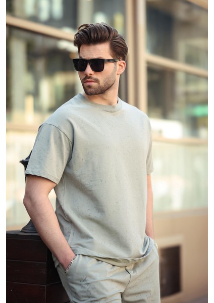 Mint Yeşili Basic Erkek Şort T-Shirt Takımı E7309