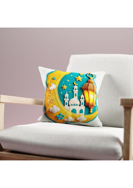 Çift Taraflı Ramazan - Ramadan Desenli Dijital Baskı Kırlent Kılıfı fiyatları