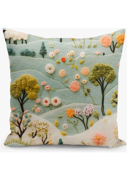 4'lü Kırlent Kılıf Seti Çocuk Deseni Keçe Görünümlü Çift Taraflı Dijital Baskılı indirimleri