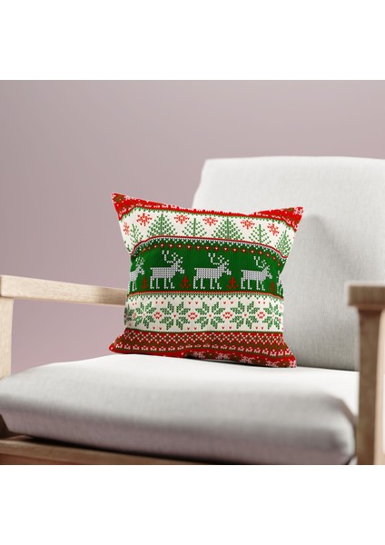 Çift Taraflı Yılbaşı Cristmas Desenli Dijital Baskı Kırlent Kılıfı fiyatları