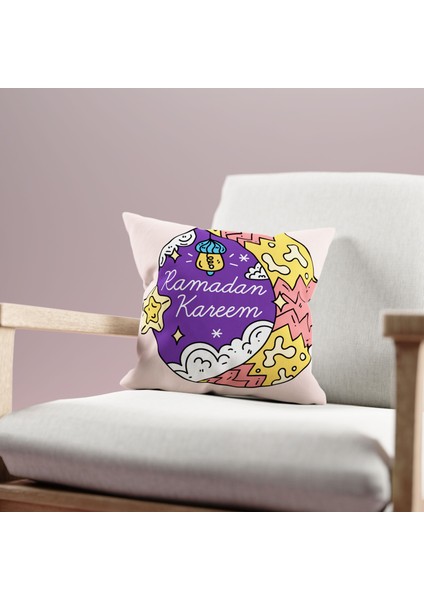 Çift Taraflı Ramazan - Ramadan Desenli Dijital Baskı Kırlent Kılıfı fiyatları