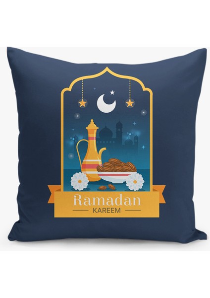 Çift Taraflı Ramazan - Ramadan Desenli Dijital Baskı Kırlent Kılıfı