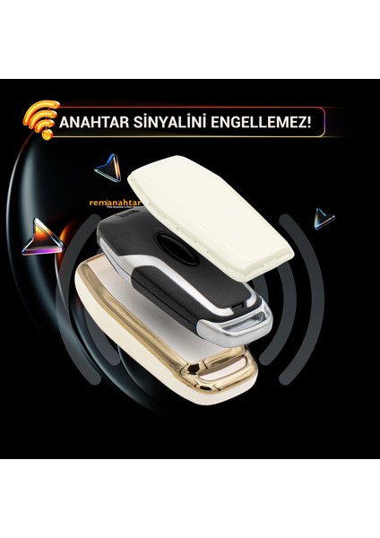 Mondeo 3 Buton Smart Nano Anahtar Kılıfı - Beyaz modelleri