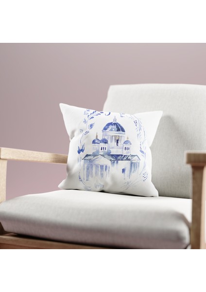 Çift Taraflı Ramazan - Ramadan Desenli Dijital Baskı Kırlent Kılıfı