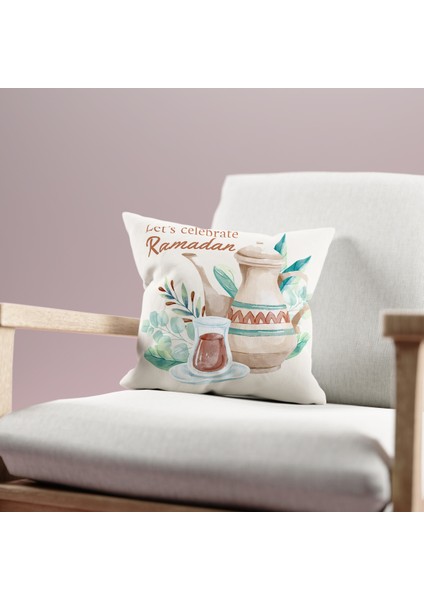 Çift Taraflı Ramazan - Ramadan Desenli Dijital Baskı Kırlent Kılıfı fiyatları