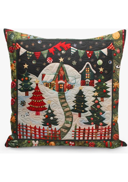 4'lü Kırlent Kılıf Seti Yılbaşı Christmas Deseni Çift Taraflı Dijital Baskılı fiyatları