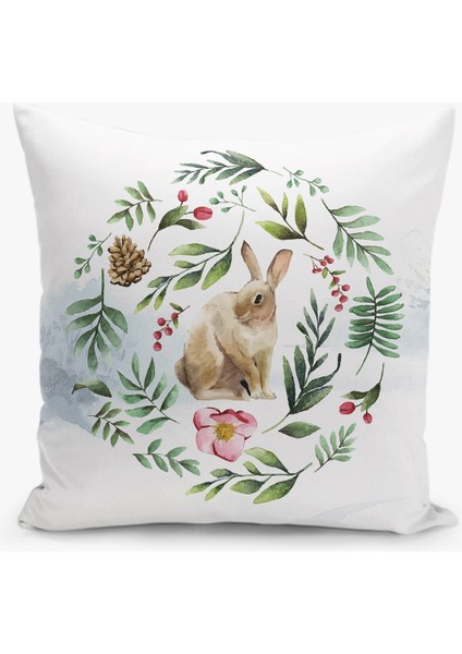 Çift Taraflı Yılbaşı Cristmas Desenli Dijital Baskı Kırlent Kılıfı