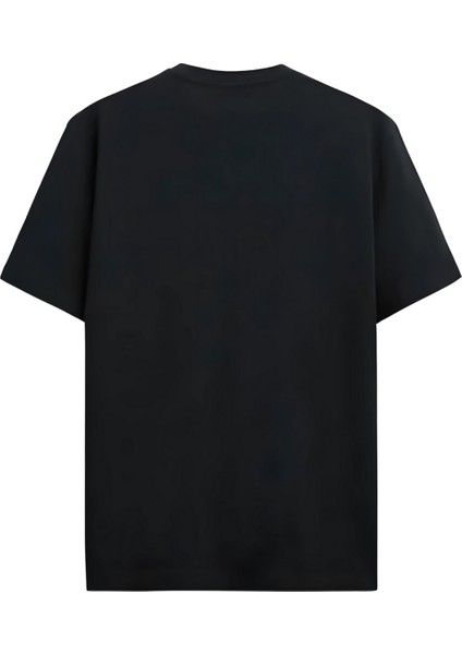 Unisex Oversize Bisiklet Yaka Ace Baskılı Kısa Kollu Siyah Tişört fiyatları