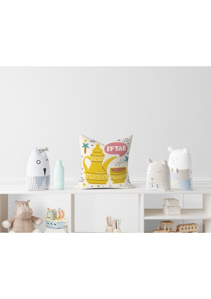 Çift Taraflı Ramazan - Ramadan Desenli Dijital Baskı Kırlent Kılıfı fiyatları