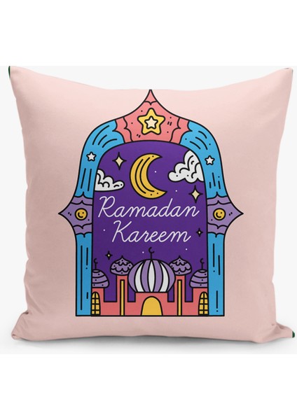 4'lü Kırlent Kılıf Seti Ramazan - Ramadan Desenli Çift Taraflı Dijital Baskılı modelleri