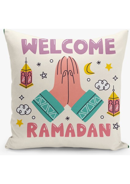 4'lü Kırlent Kılıf Seti Ramazan - Ramadan Desenli Çift Taraflı Dijital Baskılı fırsatları