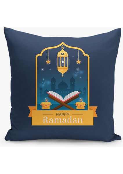 Çift Taraflı Ramazan - Ramadan Desenli Dijital Baskı Kırlent Kılıfı
