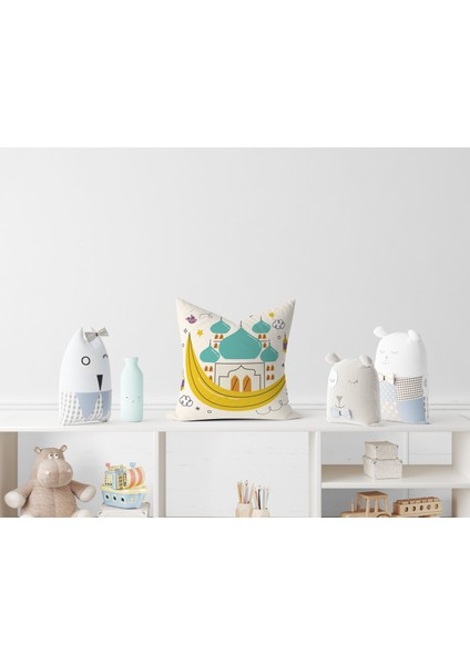 Çift Taraflı Ramazan - Ramadan Desenli Dijital Baskı Kırlent Kılıfı fiyatları