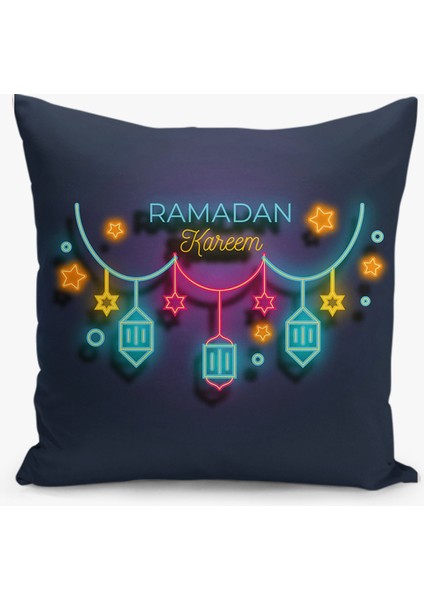 Çift Taraflı Ramazan - Ramadan Desenli Dijital Baskı Kırlent Kılıfı