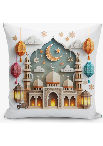 4'lü Kırlent Kılıf Seti Ramazan - Ramadan Desenli Çift Taraflı Dijital Baskılı fiyatları