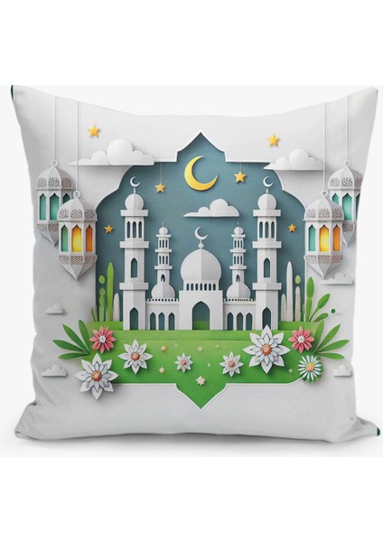 4'lü Kırlent Kılıf Seti Ramazan - Ramadan Desenli Çift Taraflı Dijital Baskılı modelleri