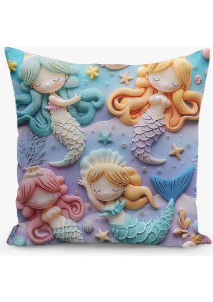 4'lü Kırlent Kılıf Seti Çocuk Deseni Keçe Görünümlü Çift Taraflı Dijital Baskılı fiyatları