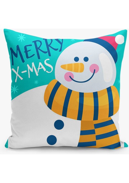4'lü Kırlent Kılıf Seti Yılbaşı Christmas Deseni Çift Taraflı Dijital Baskılı