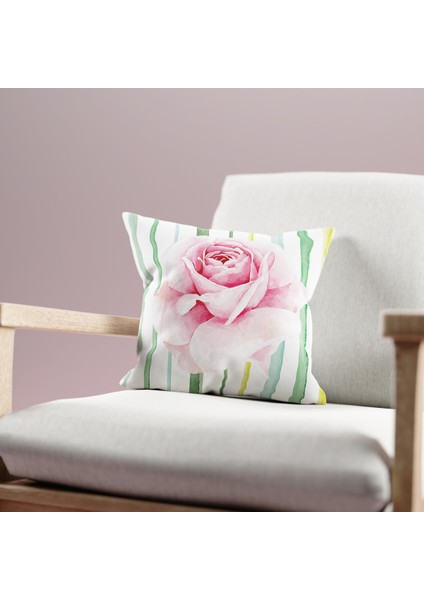 4'lü Kırlent Kılıf Seti Çiçek Deseni Çift Taraflı Dijital Baskılı fiyatları