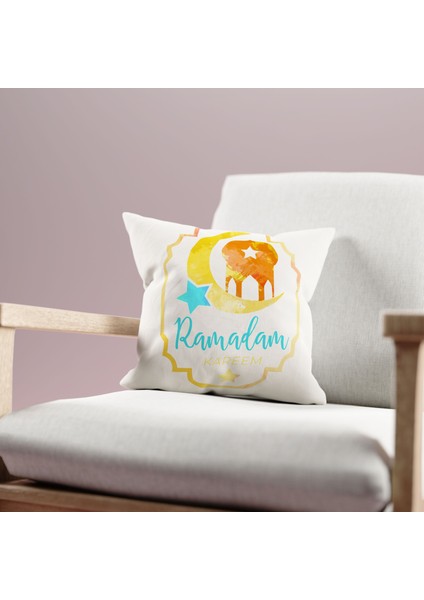 Çift Taraflı Ramazan - Ramadan Desenli Dijital Baskı Kırlent Kılıfı fiyatları