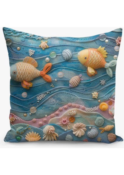 4'lü Kırlent Kılıf Seti Çocuk Deseni Keçe Görünümlü Çift Taraflı Dijital Baskılı modelleri