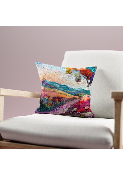 Çift Taraflı Mozaik Desenli Dijital Baskı Kırlent Kılıfı fiyatları