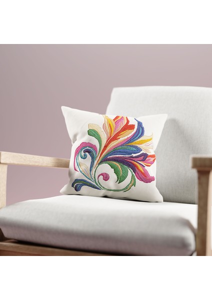 Çift Taraflı Nakış Desenli Dijital Baskı Kırlent Kılıfı fiyatları