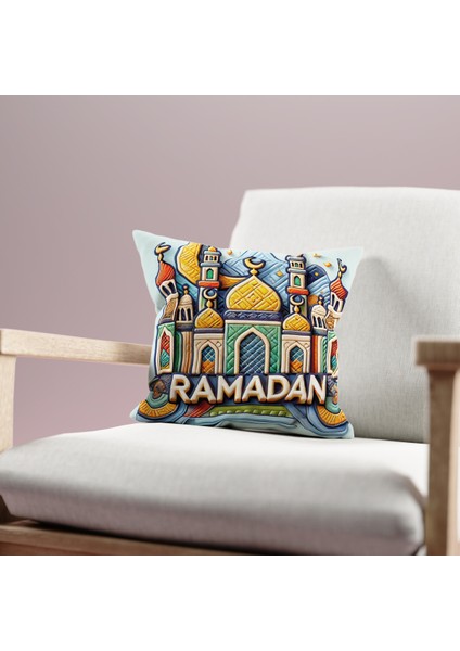 Çift Taraflı Ramazan - Ramadan Desenli Dijital Baskı Kırlent Kılıfı fiyatları