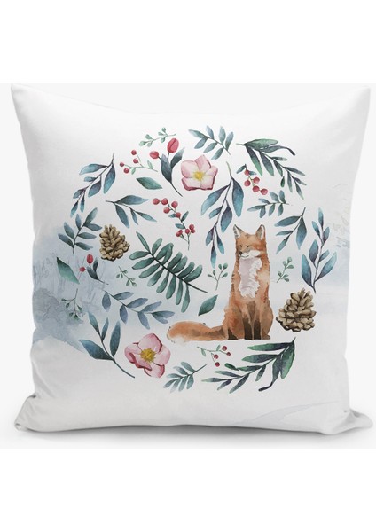 Çift Taraflı Yılbaşı Cristmas Desenli Dijital Baskı Kırlent Kılıfı