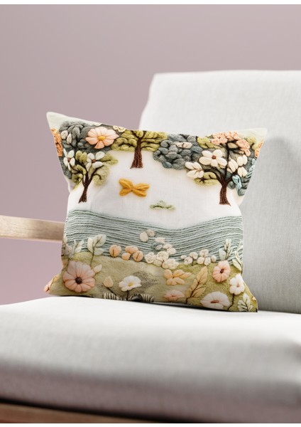 Çift Taraflı Çocuk Keçe Desenli Dijital Baskı Kırlent Kılıfı fiyatları