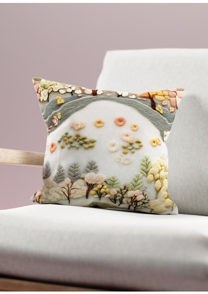 Çift Taraflı Keçe Desenli Dijital Baskı Kırlent Kılıfı fiyatları