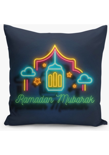 Çift Taraflı Ramazan - Ramadan Desenli Dijital Baskı Kırlent Kılıfı