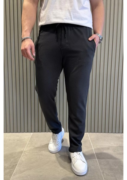 Bel Bağcıklı Fermuarlı Erkek Jogger Pantolon P-00015406