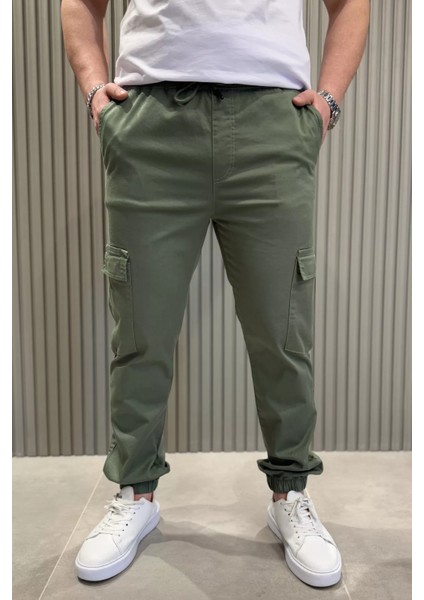 Erkek Bel Ve Paça Lastikli Kargo Cep Pantolon P-00015053
