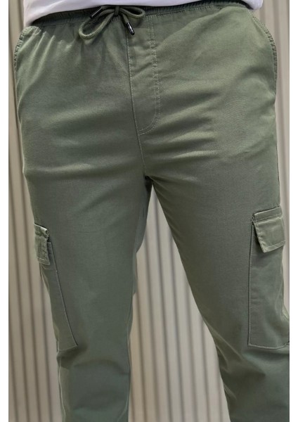Erkek Bel Ve Paça Lastikli Kargo Cep Pantolon P-00015053