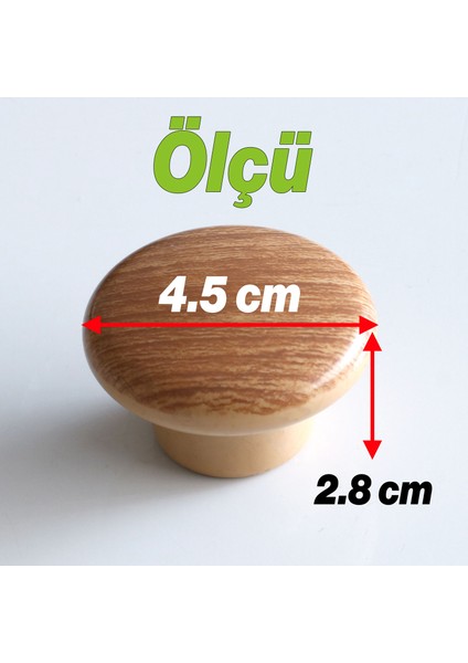 Mobilya Düğme Kulp Açık Ceviz Renk Mutfak Dolap Dolabı Çekmece Kulbu Plastik Tek Vida 10 Adet modelleri