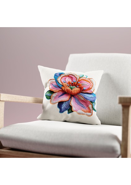 Çift Taraflı Nakış Desenli Dijital Baskı Kırlent Kılıfı fiyatları