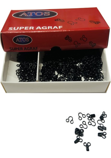Agraf - Kopça No:0 Siyah (200 Adet)