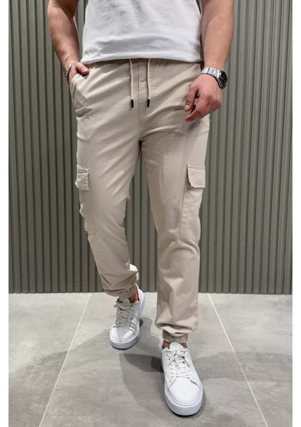 Erkek Bel Ve Paça Lastikli Kargo Cep Pantolon P-00015053