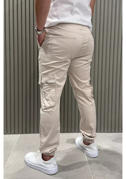 Erkek Bel Ve Paça Lastikli Kargo Cep Pantolon P-00015053