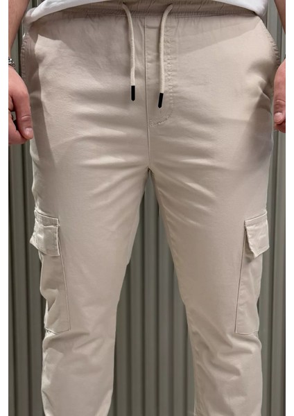 Erkek Bel Ve Paça Lastikli Kargo Cep Pantolon P-00015053