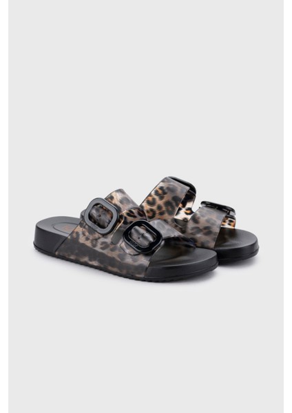 Habana Brillo Leo Kadın Siyah Leopar Desenli Terlik S10336-002 fiyatları