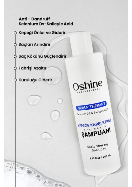 Kepek ve E.gzamaya Karşı Etkili Şampuan, Anti Dandruff Shampoo, 250 ml