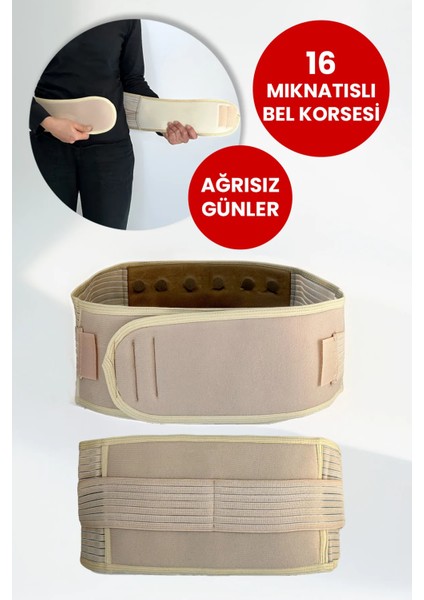 Isıtmalı Bel Kemeri Manyetik Terapi Bel Destek Kemeri 16 Mıknatıslı Bel Korsesi