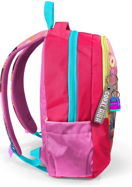 Pembe Neon Mercan Fashion Girl Desenli Üç Bölmeli Sırt Çantası 23669 fırsatları